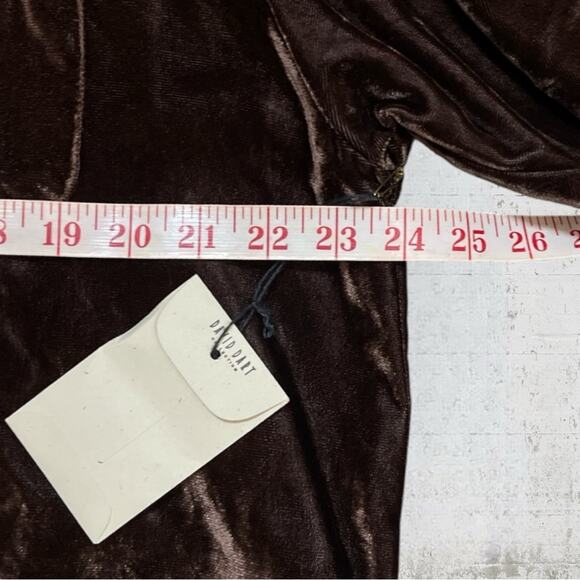 VTG David Dart Crushed Velvet Chocolate Brown Long Sleeve Button Down XL - Picture 6 of 8